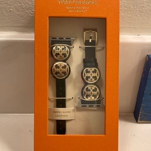 Tory Burch Black Leather iPhone Watchband 38MM/40MM